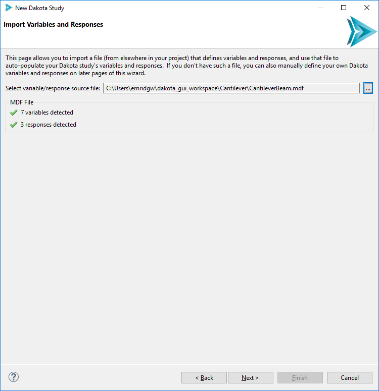 Imported variables and responses