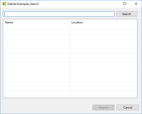 The default search dialog