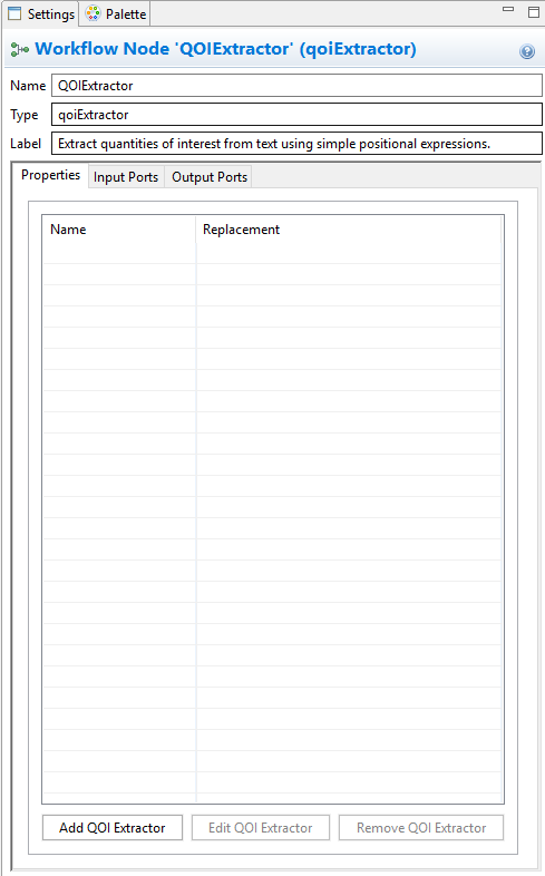 The Settings editor for the QOIExtractor node