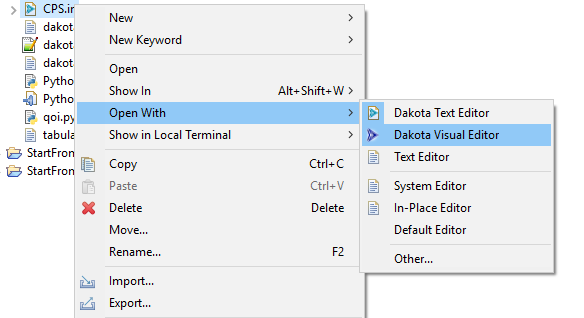 Dakota Visual Editor