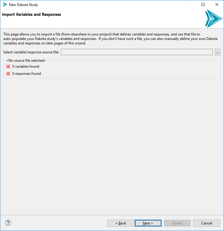 Import variables and responses page