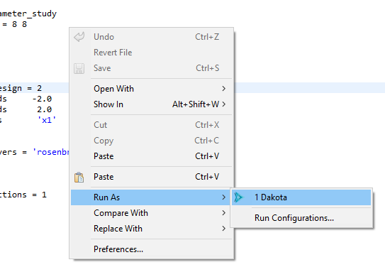 Run using the context menu