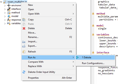 Run using the context menu