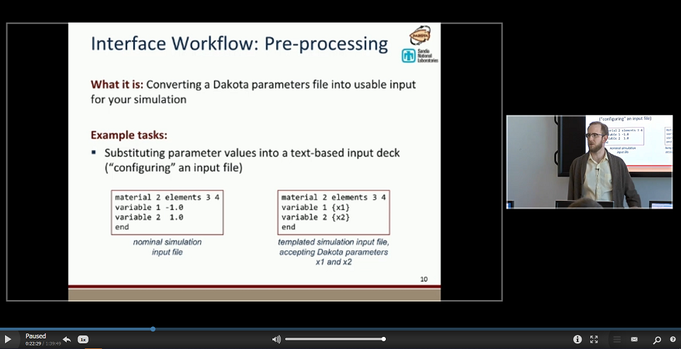 Interfacing a User's Simulation to Dakota (Part 1)