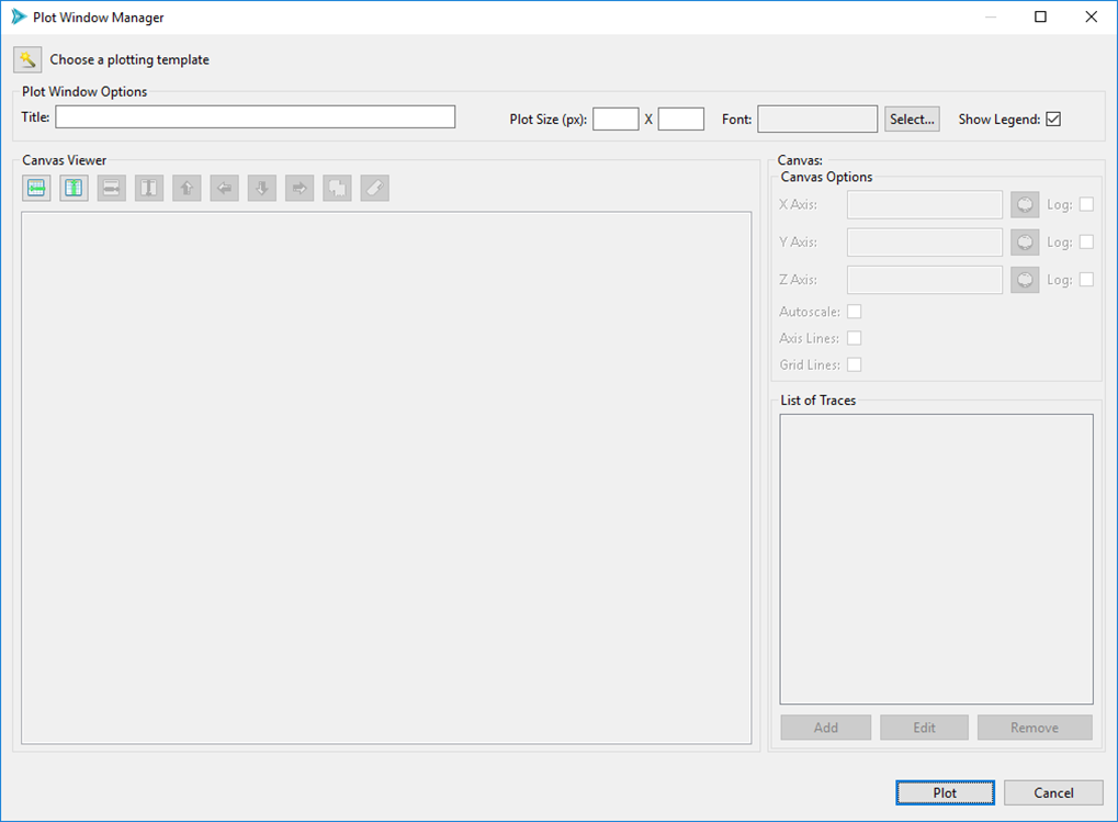 Plot Manager Dialog - default