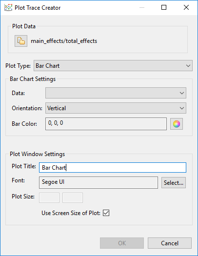Bar chart options