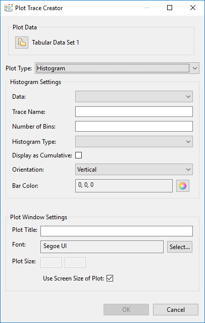 Histogram options