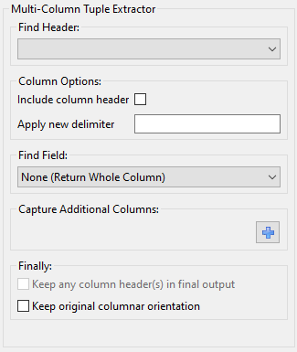 Multi-Column Tuple Extractor Options